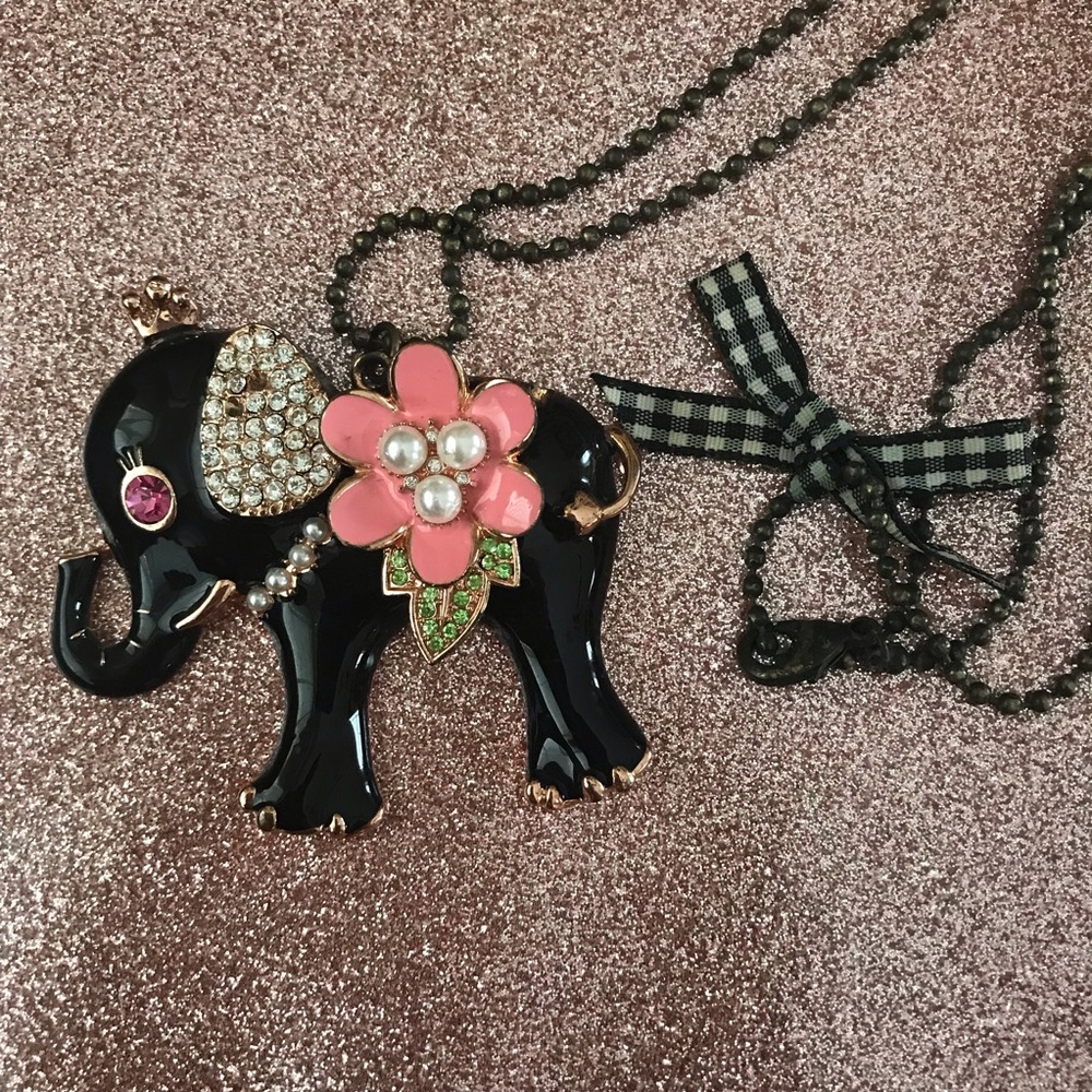 Betsy Johnson Elephant Necklace
